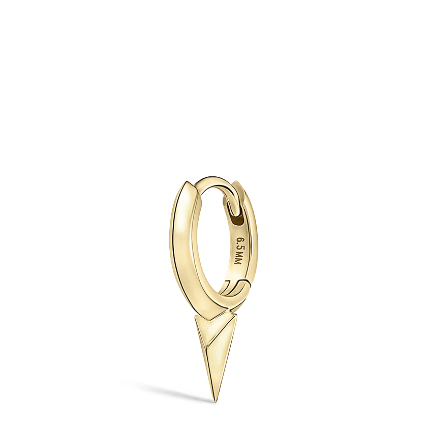 6.5mm Faceted Single Short Spike Hoop Earring