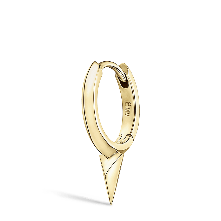 8mm Faceted Single Short Spike Hoop Earring