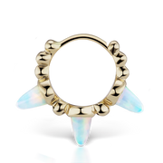 Triple Short Opal Spike Granulated Hoop